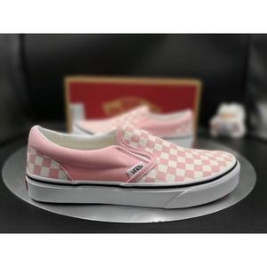 Vans Classic Slip-On Checkerboard GS 'Powder Pink' GS Size 6.5Y Women's Size 8